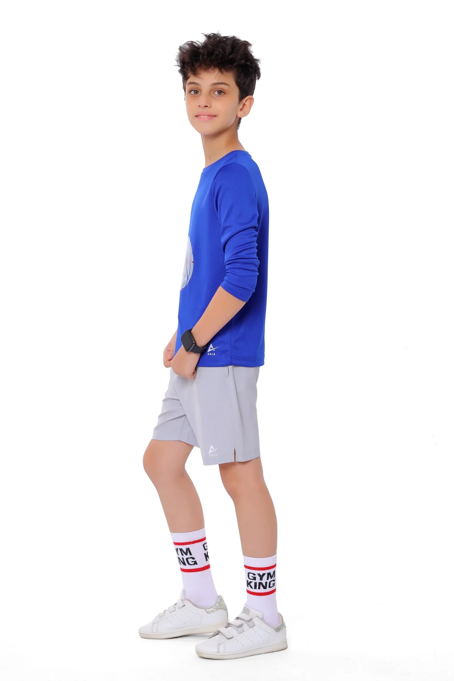 Boys Blue Volleyball Long Sleeve T-Shirt – Sporty Athletic Top