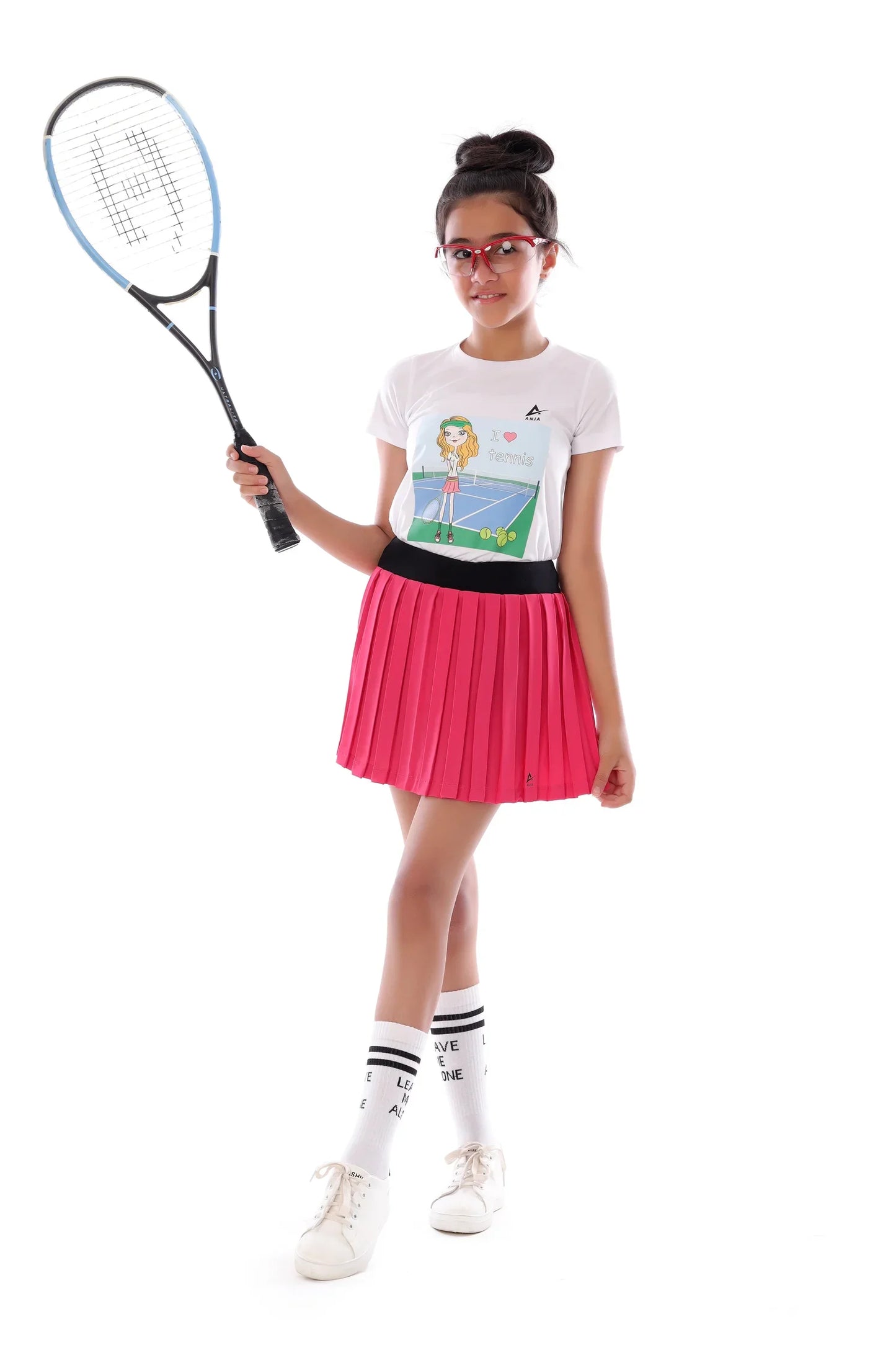 Girls  white graphic tennis -  Athletic Top