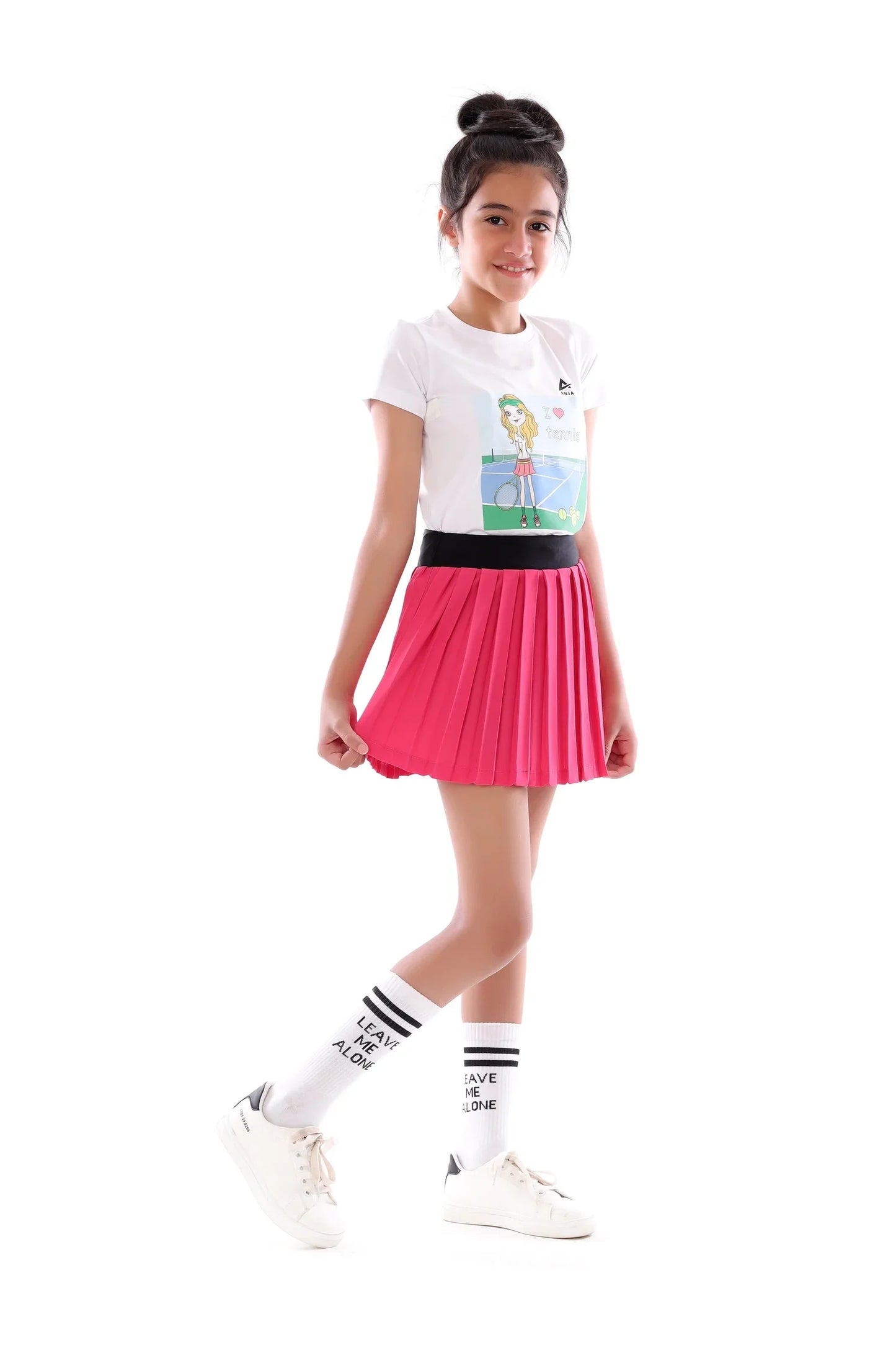 Girls  white graphic tennis -  Athletic Top