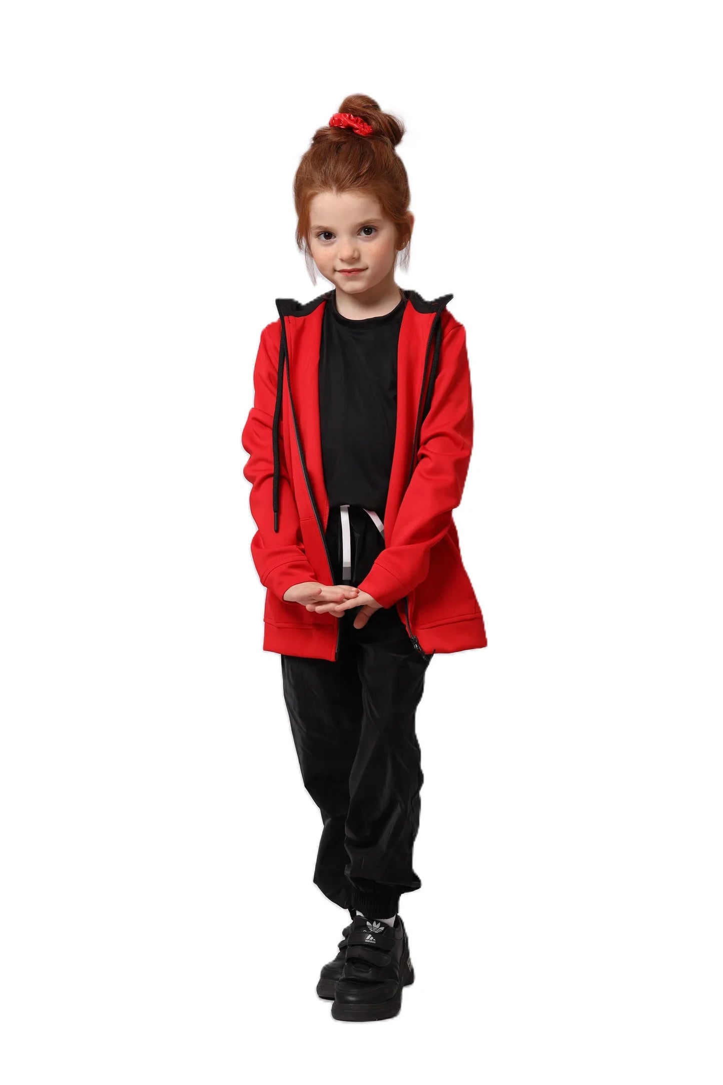 Girls  Zip-Up Sweatshirt – Sporty Contrast Trim Jacket