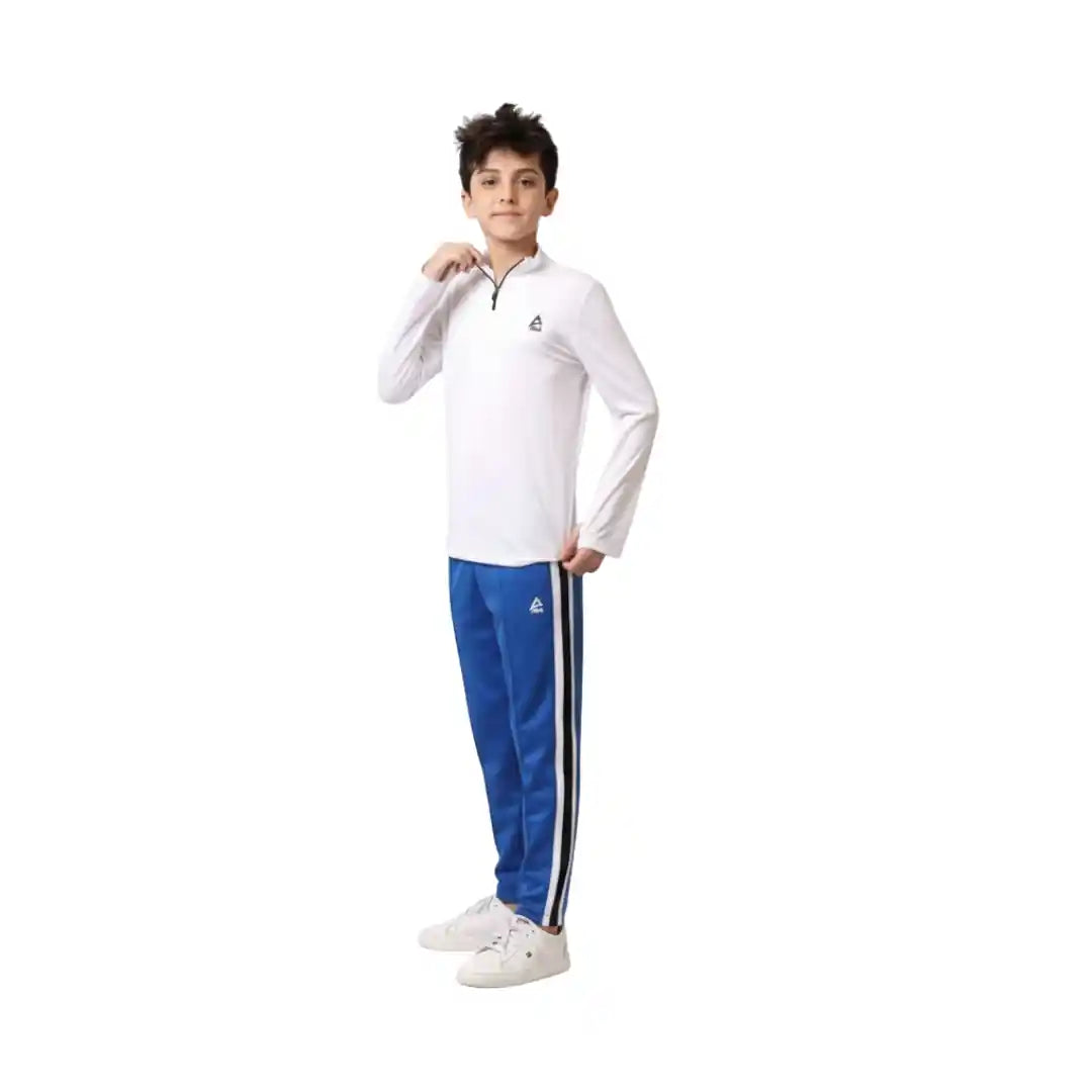 White Blue Boys Active Outfit