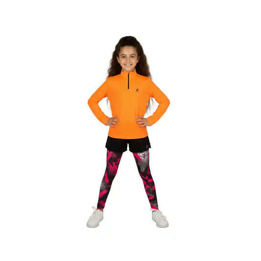 Orange Pink Girls Sporty Set