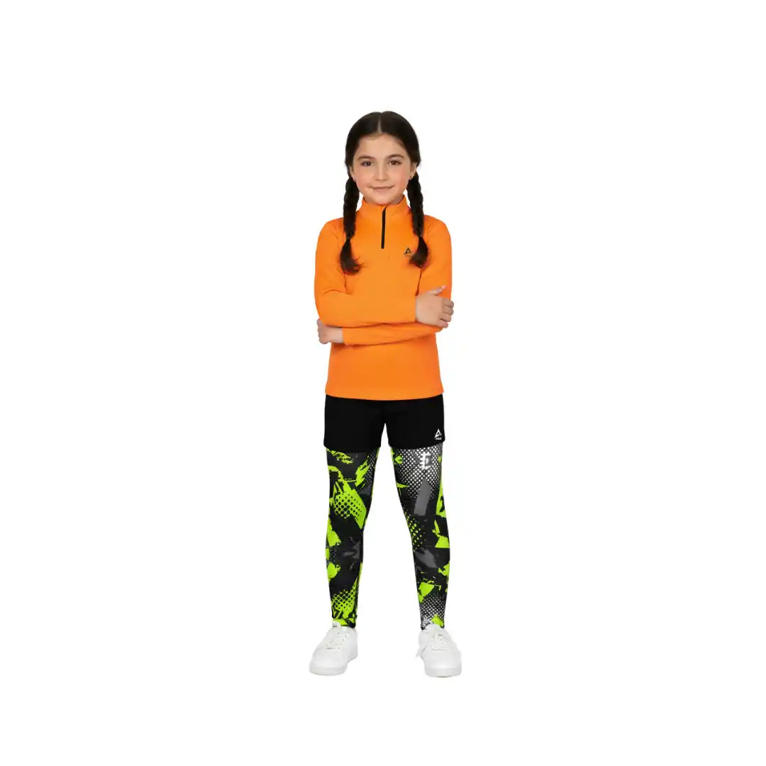 Orange Green Girls Sporty Set